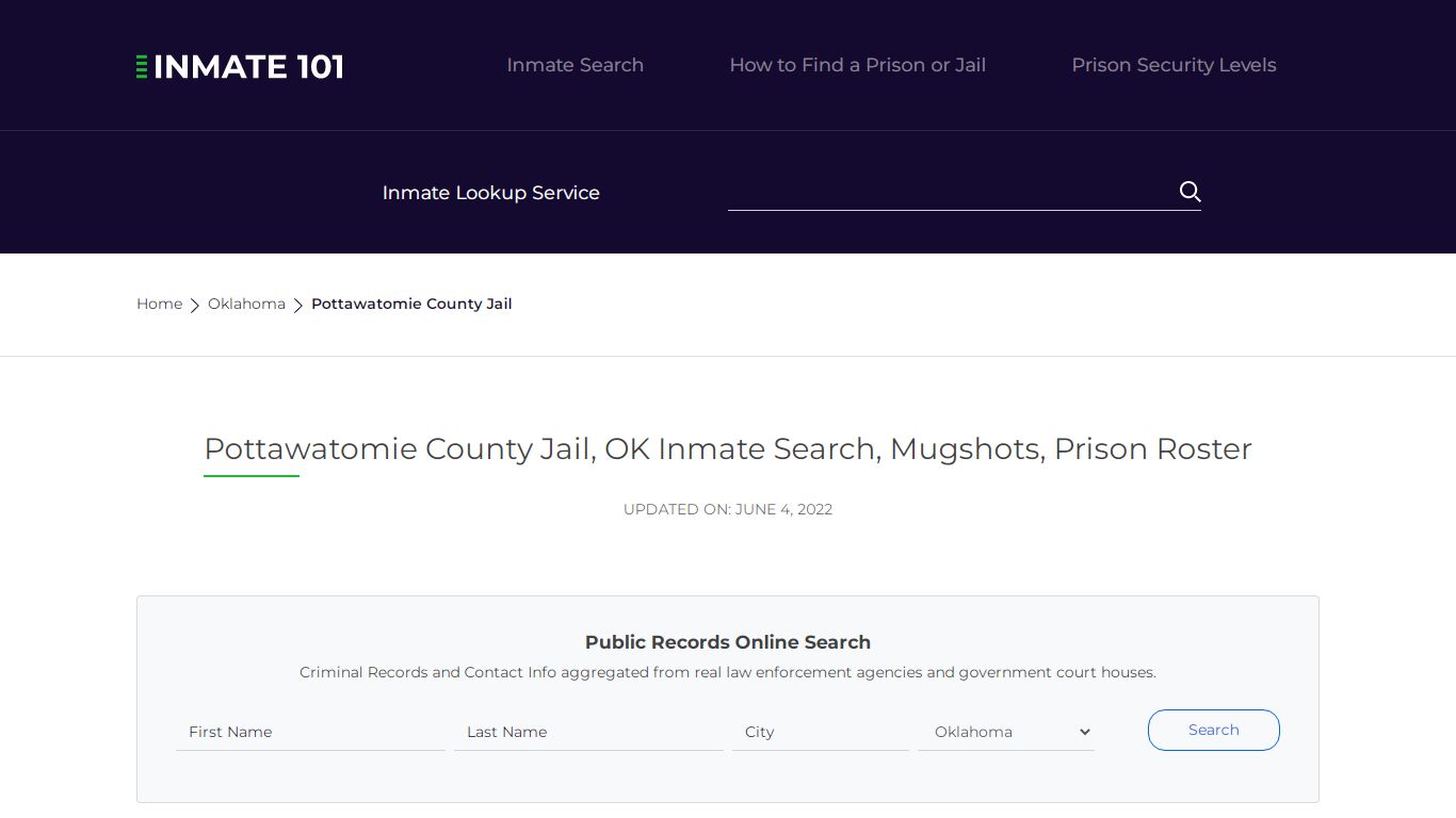 Pottawatomie County Jail, OK Inmate Search, Mugshots ...